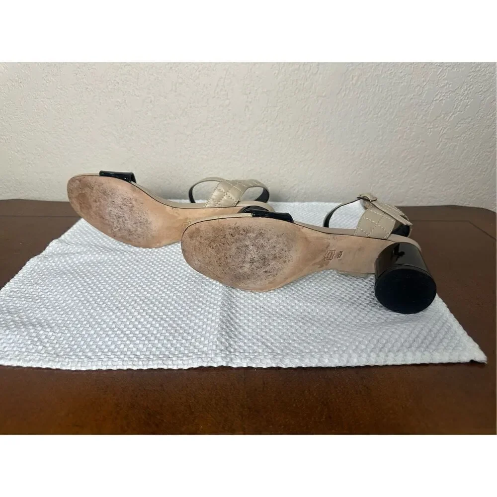 Vaneli heels cream and black patent size 9.5